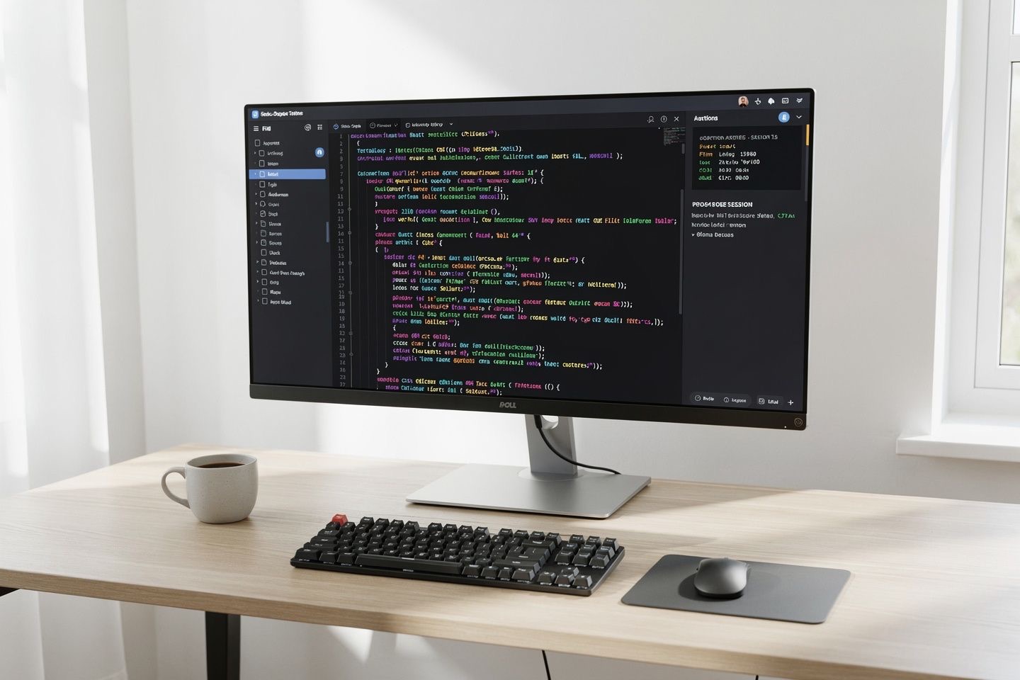 Terminal showing Claude Code adding auth to a Next.js app, then git diff and npm test — all in one window